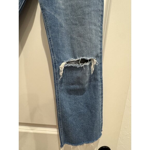 MOTHER The Tripper Ankle Fray Straight Leg Distressed Button Fly Sz 27 - Picture 9 of 12